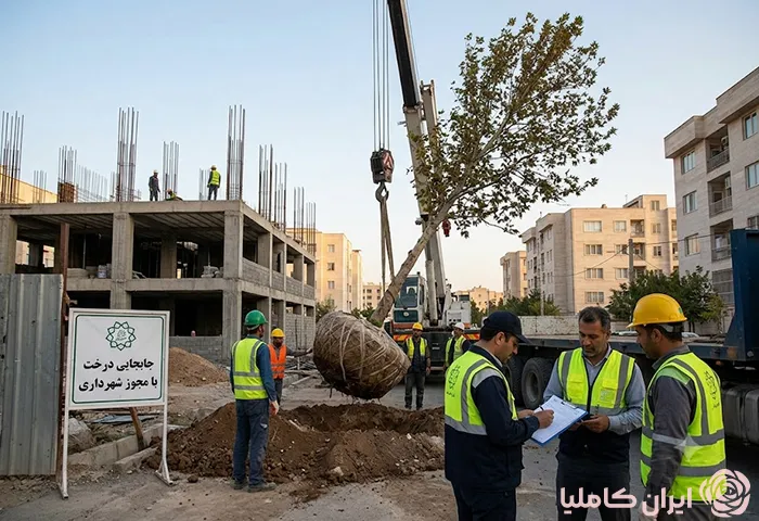 جابجایی درختان بزرگ